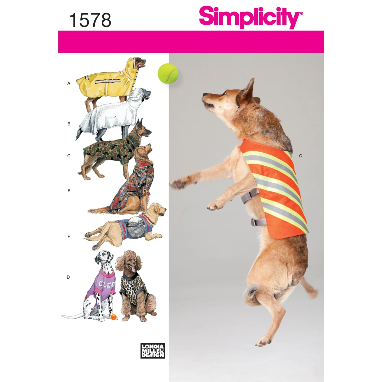 Simplicity Pattern 1578 OS Large Size Dog Clothes 1 Simplicity Pattern 1578 OS Large Size Dog Clothes