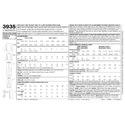 Simplicity Pattern 3935 Women's/Men/Child Sleepwear -Sewing Supplies Store S3935 envelope back scaled