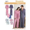 Simplicity Pattern 3971 Women's & Men's Plus Size Sleepwear