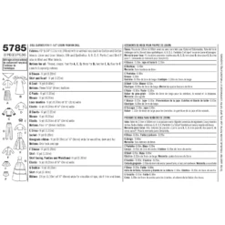 Simplicity Pattern 5785 OS Doll Clothes -Sewing Supplies Store S5785 envelope back scaled