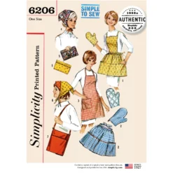 Simplicity Pattern 6206 OS Vintage Gift And Accessories