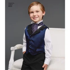 Simplicity Pattern 8023 Boys' And Men's Vest, Bow-tie, Cummerbund And Ascot -Sewing Supplies Store S8023 product hires 02 scaled