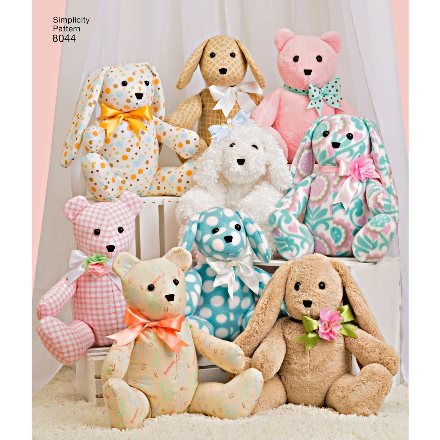 Simplicity Pattern 8044 OS Two-Pattern Piece Stuffed Animals 2 Simplicity Pattern 8044 OS Two-Pattern Piece Stuffed Animals - Image 2