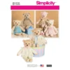 Simplicity Pattern 8155 Stuffed Bears With Clothes