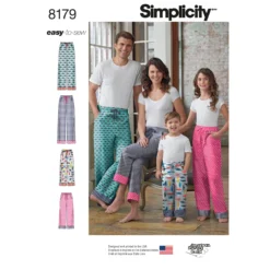 Simplicity Pattern 8179 Child, Teen And Adult Lounge Pant