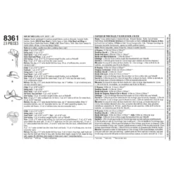 Simplicity Pattern 8361 Hats In Three Sizes: S (21"), M (22"), L (23") -Sewing Supplies Store S8361 envelope back scaled