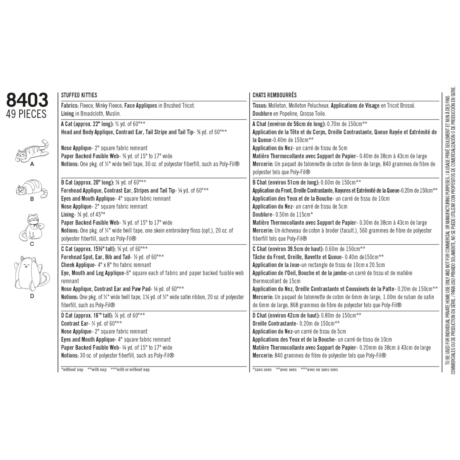 Simplicity Pattern 8403 Stuffed Kitties 9 Simplicity Pattern 8403 Stuffed Kitties - Image 9