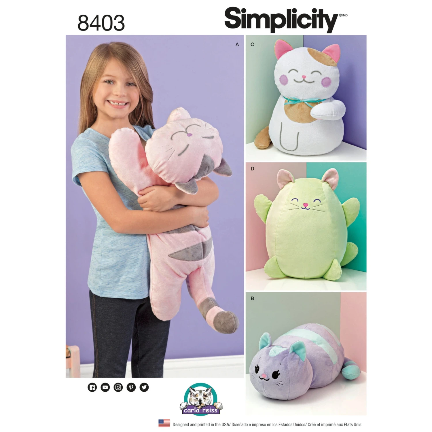 Simplicity Pattern 8403 Stuffed Kitties 1 Simplicity Pattern 8403 Stuffed Kitties