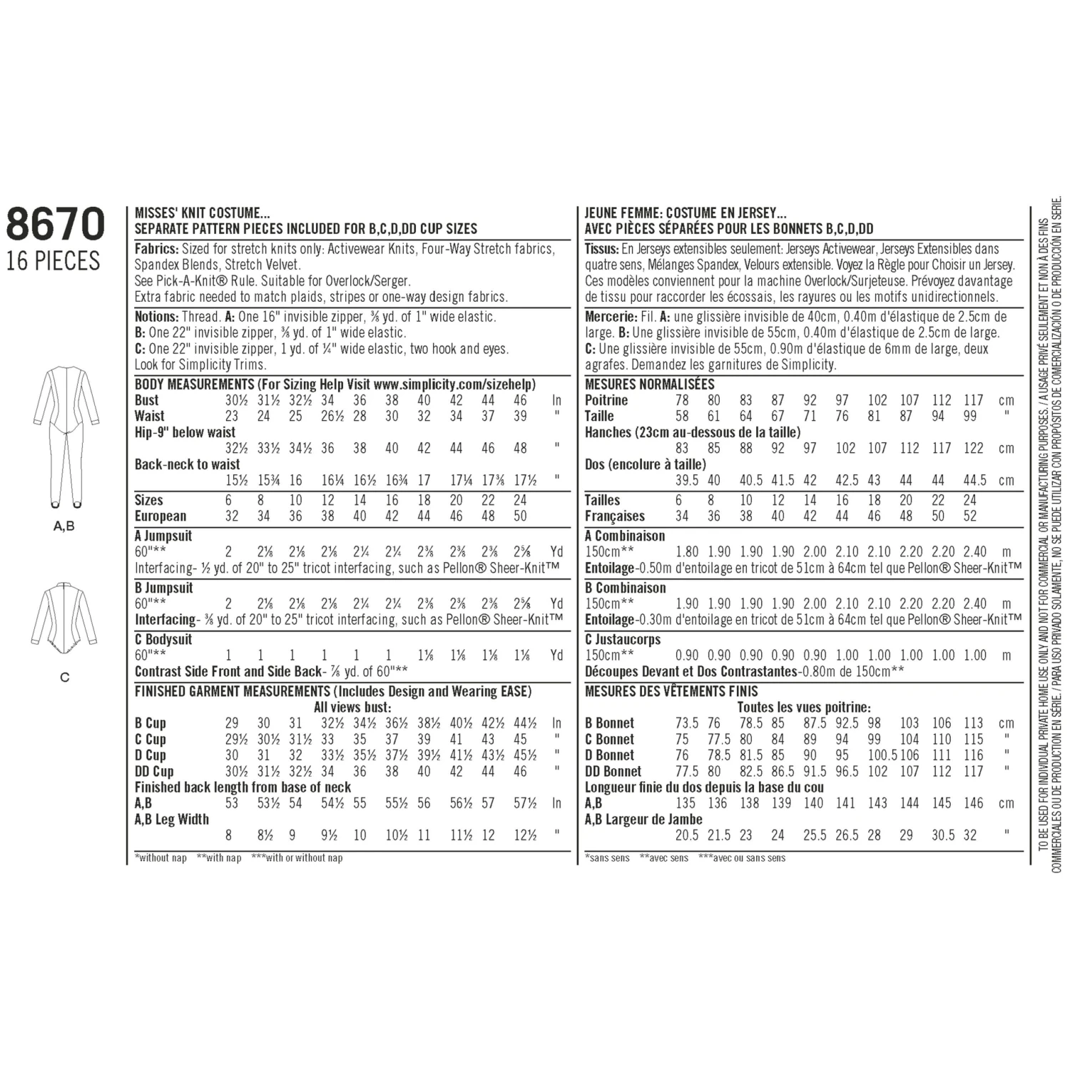 Simplicity Pattern 8670 Women’s Knit Costume 8 Simplicity Pattern 8670 Women’s Knit Costume - Image 8