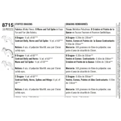 Simplicity Pattern 8715 Stuffed Dragons -Sewing Supplies Store S8715 envelope back scaled