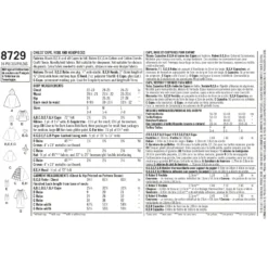 Simplicity Pattern 8729 Child's Cape Costumes -Sewing Supplies Store S8729 envelope back scaled