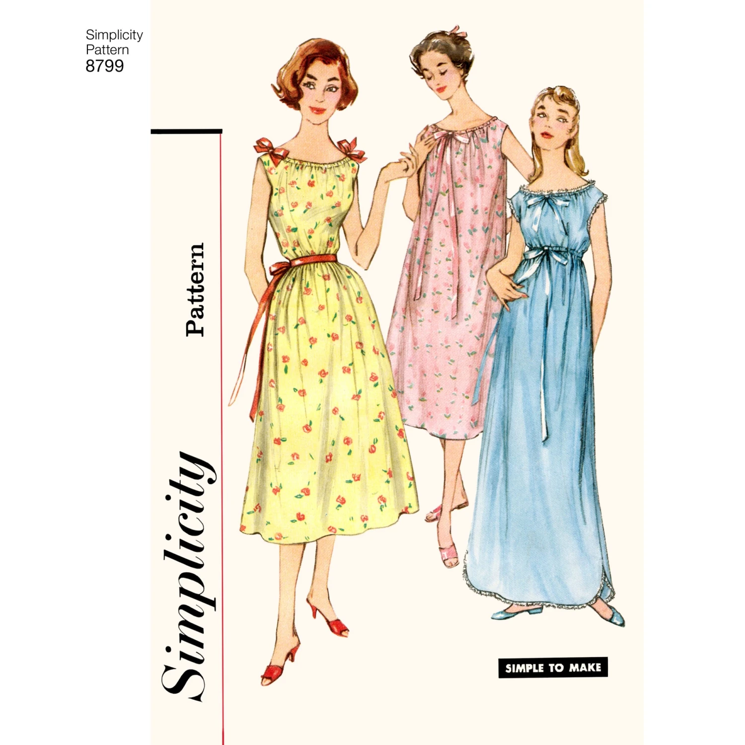 Simplicity Pattern 8799 Misses' Vintage Nightgowns 2 Simplicity Pattern 8799 Misses' Vintage Nightgowns - Image 2