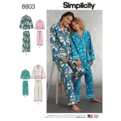 Simplicity Pattern 8803 Girls And Misses Set Of Lounge Pants And Shirt