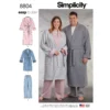 Simplicity Pattern 8804 Women's And Men's Robe And Pants