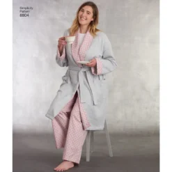 Simplicity Pattern 8804 Women's And Men's Robe And Pants -Sewing Supplies Store S8804 product hires 02 scaled