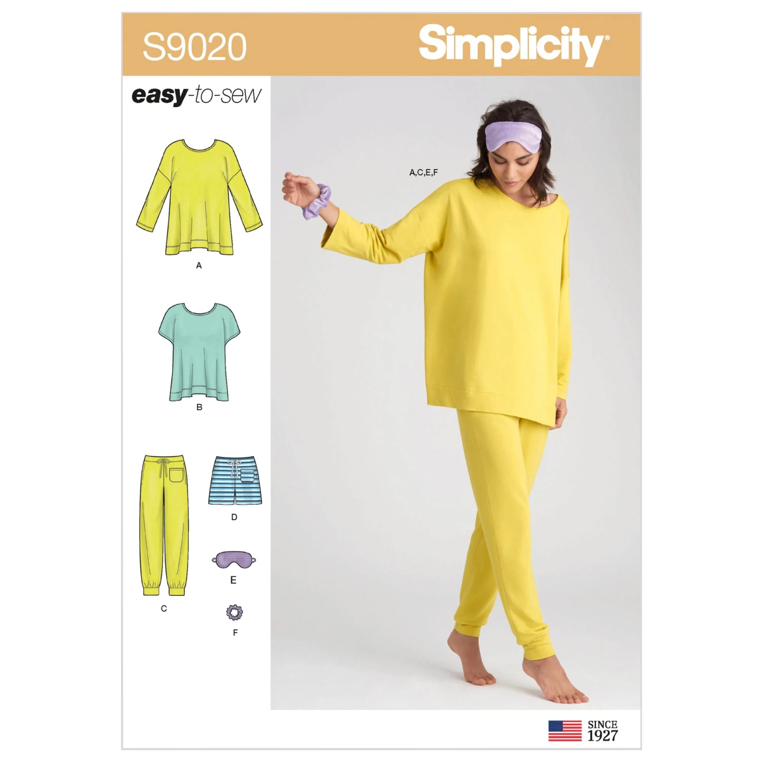 Simplicity Pattern 9020 Misses' Sleepwear Knit Tops, Pants, Shorts & Accessories 1 Simplicity Pattern 9020 Misses' Sleepwear Knit Tops, Pants, Shorts & Accessories