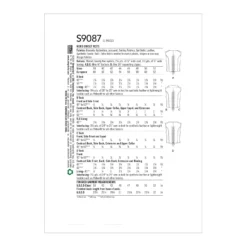 Simplicity Pattern 9087 Men's Steampunk Corset Vests -Sewing Supplies Store S9087 envelope back scaled