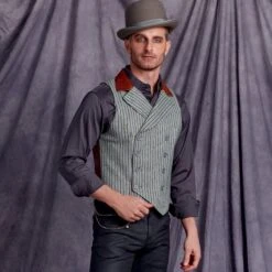 Simplicity Pattern 9087 Men's Steampunk Corset Vests -Sewing Supplies Store S9087 product hires 02