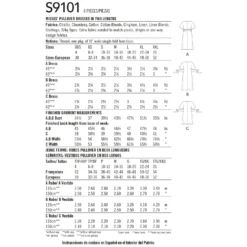 Simplicity Pattern 9101 Misses' Pullover Dresses -Sewing Supplies Store S9101 envelope back scaled