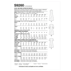 Simplicity Pattern 9260 Misses' & Women's Button Front Dresses -Sewing Supplies Store S9260 envelope back scaled