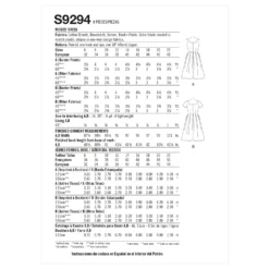 Simplicity Pattern 9294 Misses' Dress -Sewing Supplies Store S9294 envelope back scaled