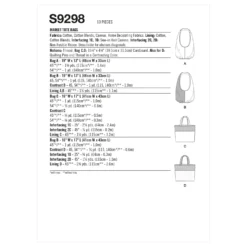 Simplicity Pattern 9298 Market Tote Bags -Sewing Supplies Store S9298 envelope back scaled
