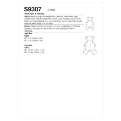 Simplicity Pattern 9307 Plush Bears In Two Sizes -Sewing Supplies Store S9307 envelope back scaled