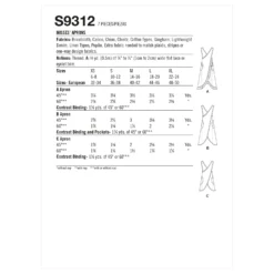 Simplicity Pattern 9312 Misses' Aprons -Sewing Supplies Store S9312 envelope back scaled
