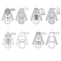 Simplicity Pattern 9354 Miss Jacket With Masks & Hat -Sewing Supplies Store S9354 line art scaled