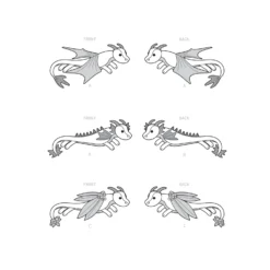Simplicity Pattern 9363 Plush Dragons -Sewing Supplies Store S9363 line art scaled
