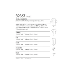 Simplicity Pattern 9367 18" Doll Clothes -Sewing Supplies Store S9367 envelope back scaled