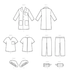 Simplicity Pattern 9367 18" Doll Clothes -Sewing Supplies Store S9367 line art scaled