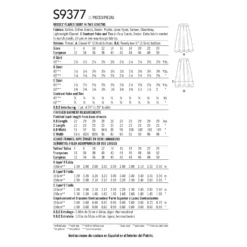 Simplicity Pattern 9377 Misses Flared Skirts -Sewing Supplies Store S9377 envelope back scaled