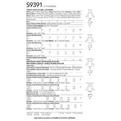 Simplicity Pattern 9391 Toddler's Jacket & Plush -Sewing Supplies Store S9391 envelope back scaled