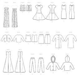 Simplicity Pattern 9396 Vintage Doll Clothes -Sewing Supplies Store S9396 line art scaled