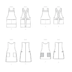 Simplicity Pattern 9409 Misses' Aprons -Sewing Supplies Store S9409 line art scaled