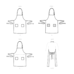Simplicity Pattern 9411 Child & Misses Apron -Sewing Supplies Store S9411 line art scaled