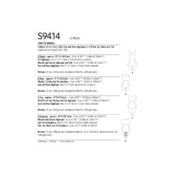 Simplicity Pattern 9414 Stuffed Animals 15 Simplicity Pattern 9414 Stuffed Animals -Sewing Supplies Store S9414 envelope back scaled