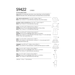 Simplicity Pattern 9422 18" Doll Clothes -Sewing Supplies Store S9422 envelope back scaled