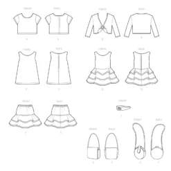 Simplicity Pattern 9422 18" Doll Clothes -Sewing Supplies Store S9422 line art scaled