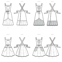Simplicity Pattern S9435 Misses' Aprons -Sewing Supplies Store S9435 line art scaled