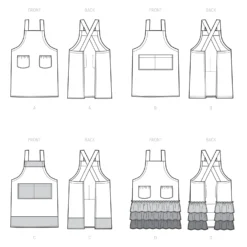 Simplicity Pattern S9436 Adults' & Children's Aprons -Sewing Supplies Store S9436 line art scaled