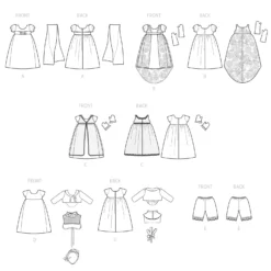 Simplicity Pattern S9438 18" Doll Clothes -Sewing Supplies Store S9438 line art scaled