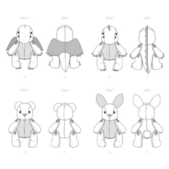 Simplicity Pattern S9441 13" Plushies 15 Simplicity Pattern S9441 13" Plushies -Sewing Supplies Store S9441 line art scaled