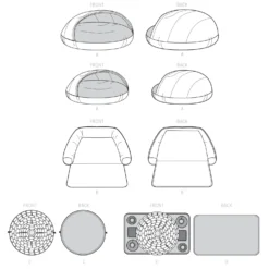 Simplicity Pattern S9445 Pet Bed In Two Sizes, Chair Cover & Play Mats 13 Simplicity Pattern S9445 Pet Bed In Two Sizes, Chair Cover & Play Mats -Sewing Supplies Store S9445 line art scaled