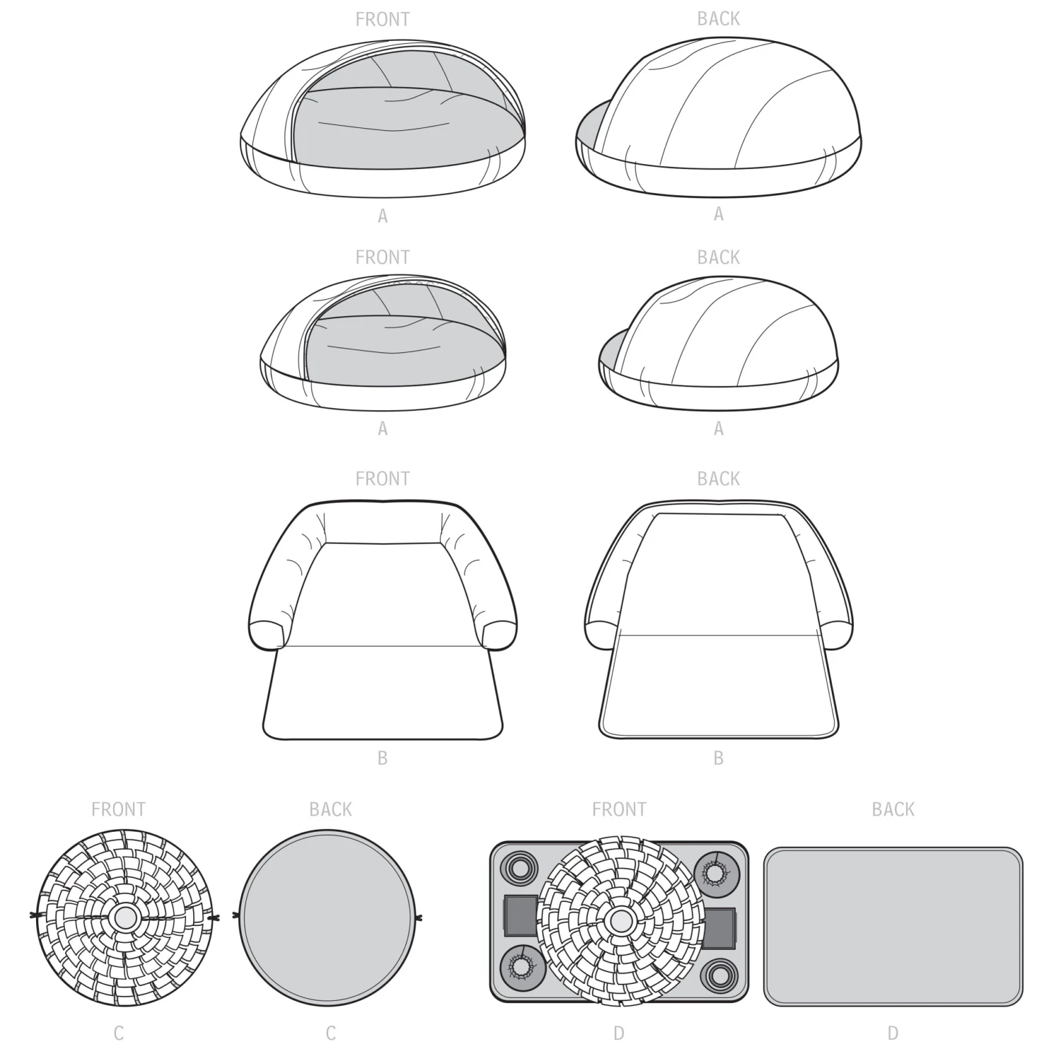 Simplicity Pattern S9445 Pet Bed In Two Sizes, Chair Cover & Play Mats 6 Simplicity Pattern S9445 Pet Bed In Two Sizes, Chair Cover & Play Mats - Image 6