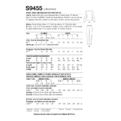 Simplicity Pattern S9455 Misses', Men's & Children's Knit Pants & Top -Sewing Supplies Store S9455 envelope back scaled