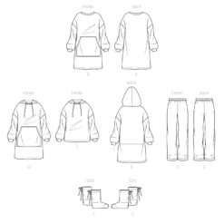 Simplicity Pattern S9456 Unisex Oversized Hoodies, Pants & Booties -Sewing Supplies Store S9456 line art scaled