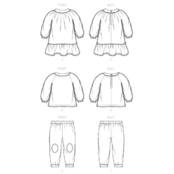 Simplicity Pattern S9460 Toddlers' & Children's Dress, Top & Pants -Sewing Supplies Store S9460 line art scaled