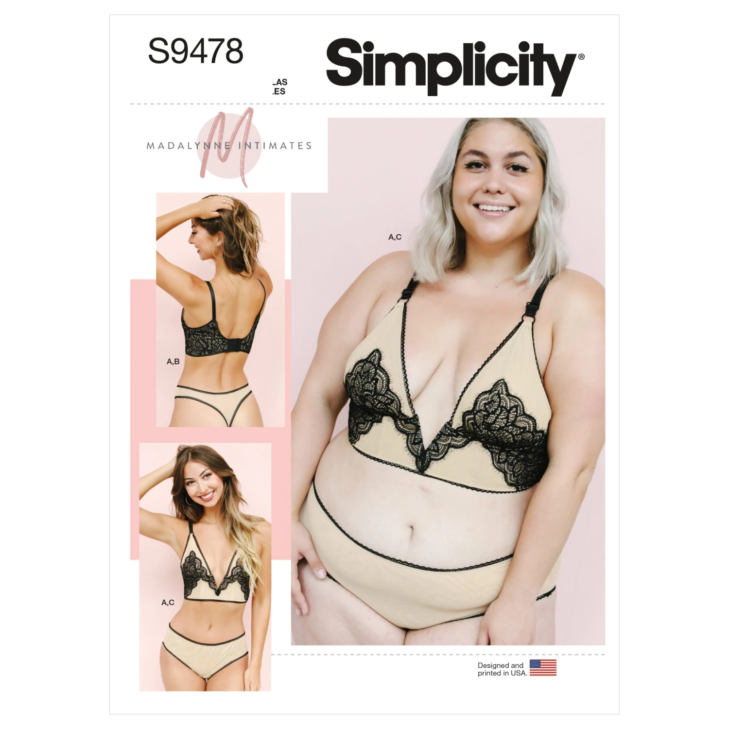 Simplicity Sewing Pattern S9478 Misses' And Women's Bralette And Panties 1 Simplicity Sewing Pattern S9478 Misses' And Women's Bralette And Panties